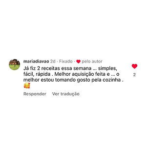 Comentário de cliente sobre o Cozinhando para Família
